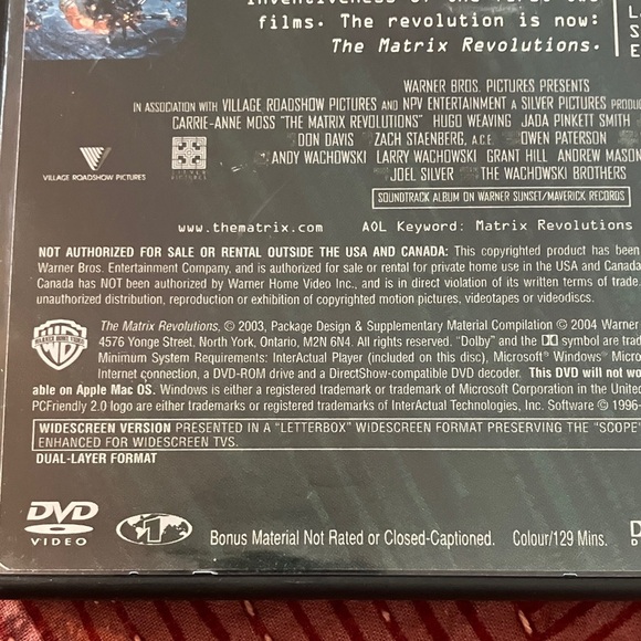 Warner Bros. Matrix Revolutions 2 disc widescreen set - Picture 14 of 16
